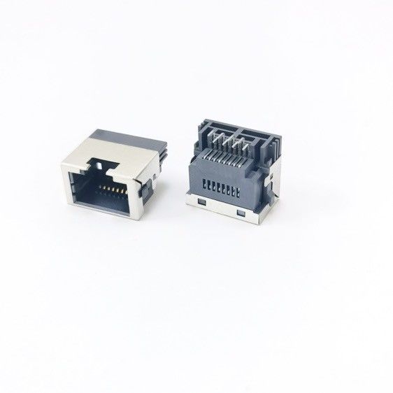 Magnetic 1000 Base T RJ45 Modular Jack Featuring Top Entry Orientation and TIA EIA 568 B Compliance for Network Cabling