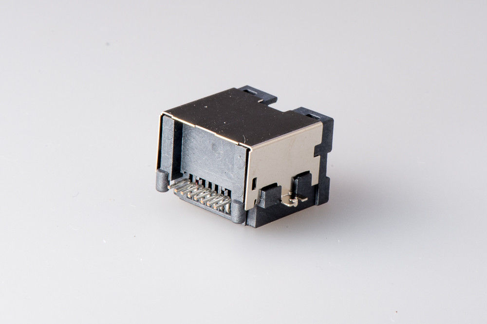90 Degree Rj45 Connector / RJ11 RJ45 Jack Modular Connector With Sinking Plate